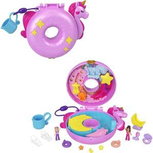 Polly Pocket Unicorn Floatie Compact Playset with 2 Micro Dolls - 4 Years and Up